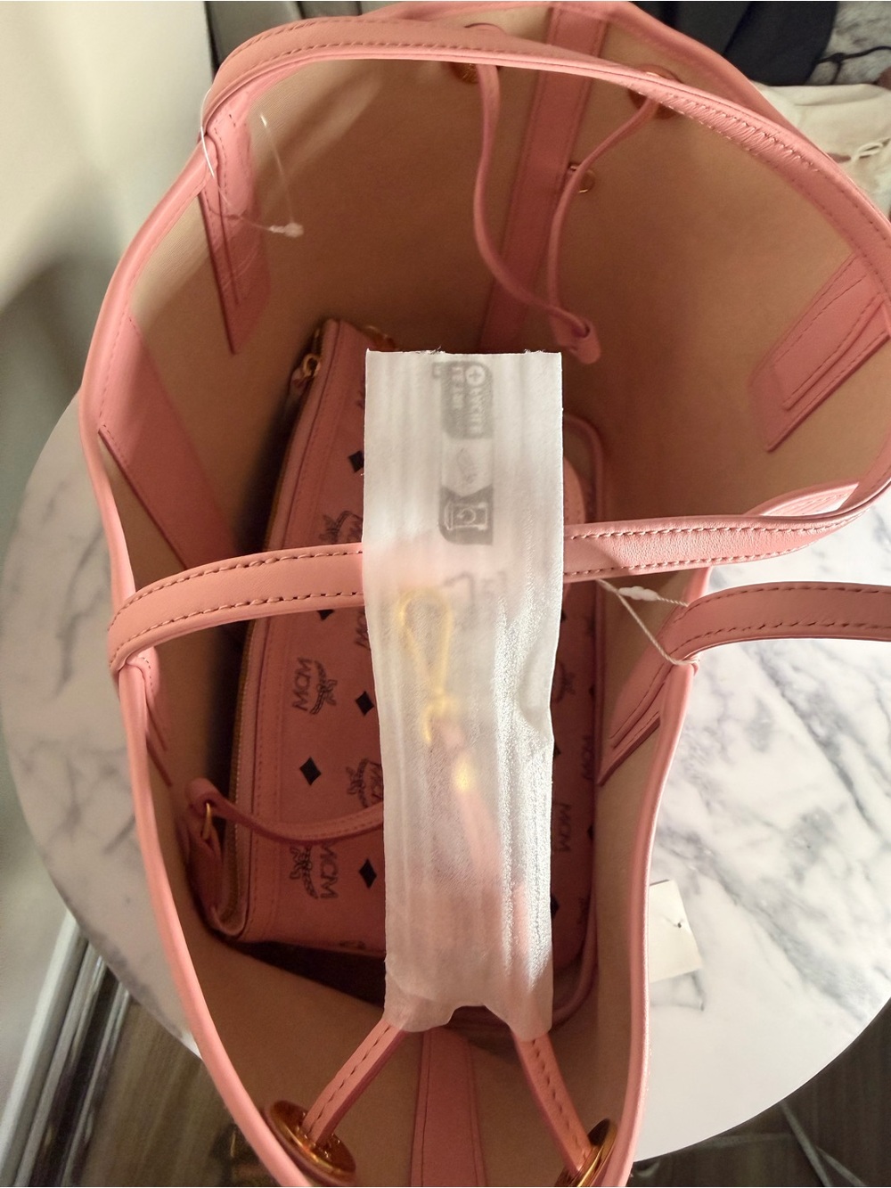 MCM Liz Shopper In Visetos pink TOTE - Picture 10 of 15